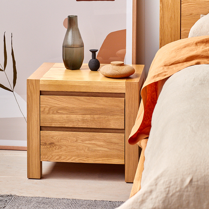 Anya Bedside Table - Solid Oak
