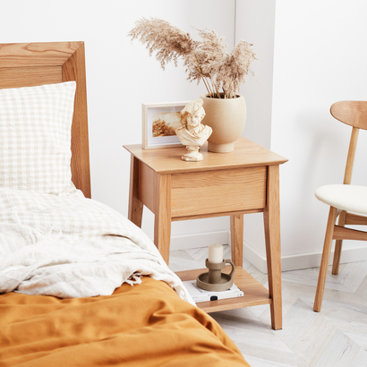Jolanda Bedside Table - Solid Oak
