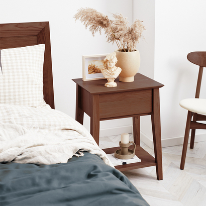 Jolanda Bedside Table - Solid Walnut