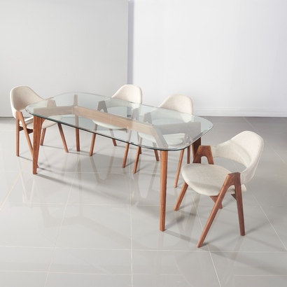 Nestor Dining Chair - Solid Walnut - Fabric Seat