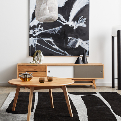 Svend Entertainment Unit - Solid Oak - Reversible Doors