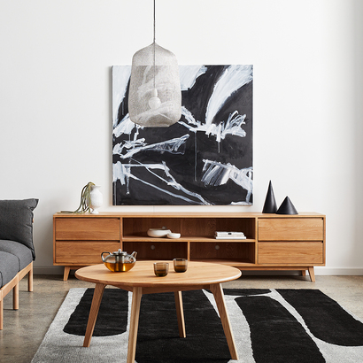 Bastian Entertainment Unit - Solid Oak - 240cm