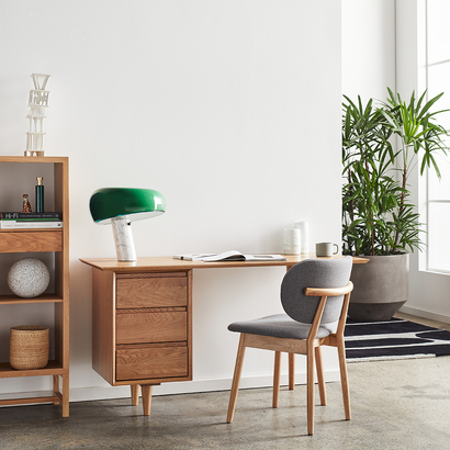 Bastian Office Desk - Solid Oak
