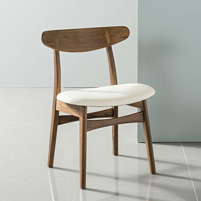 Magnus (Astrid) Dining Chair - Solid Walnut - Leather Seat