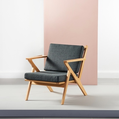 Plank Armchair - Solid Oak - Fabric