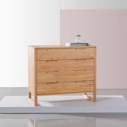 Bruno 4 Drawer Chest - Solid Oak
