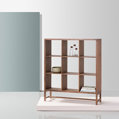 Jonas Display Shelf - Walnut - Three Wide