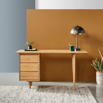 Bastian Office Desk - Solid Oak