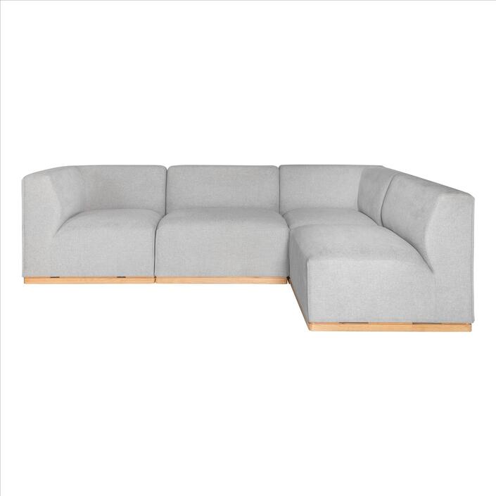 Walter Modular Sofa 4 Seat Corner - Tranquil Grey Fabric