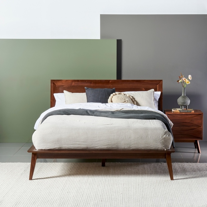 Jolanda King Size Bed Frame - Solid Walnut