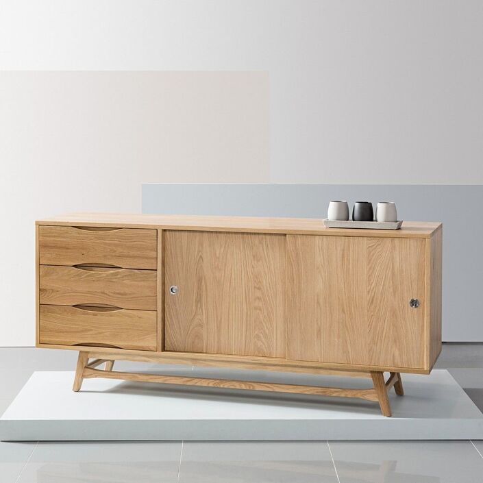 Svend Sideboard - Solid Oak - 180x45x80cm - Reversible Doors