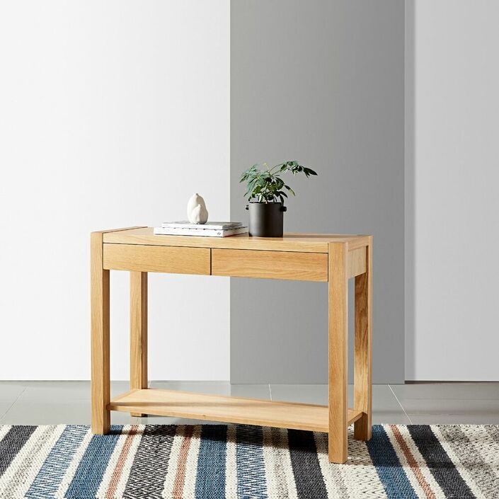 Anya Console Table - Solid Oak - 110x40x85cm