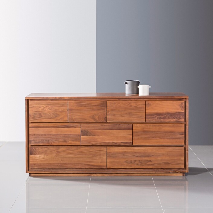 Tobias 9 Drawer Chest - Solid Walnut - 160x45x80cm