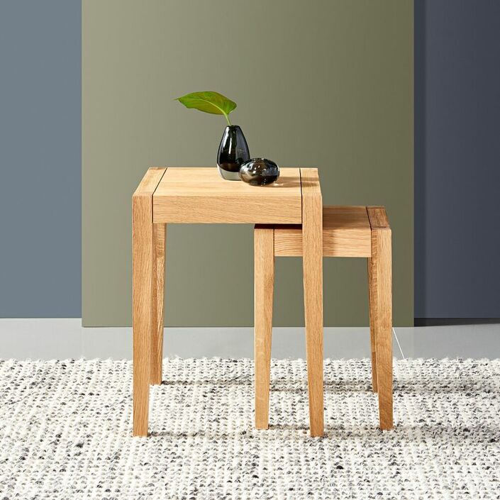 Frida Nesting Tables - Solid Oak - 51cm + 43cm high