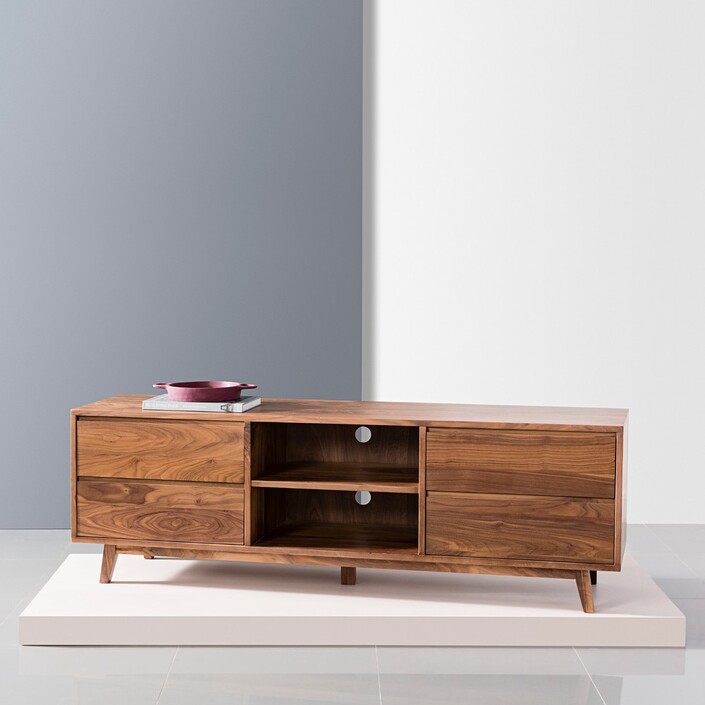 Bastian Entertainment Unit - Solid Walnut - 180x45x59cm
