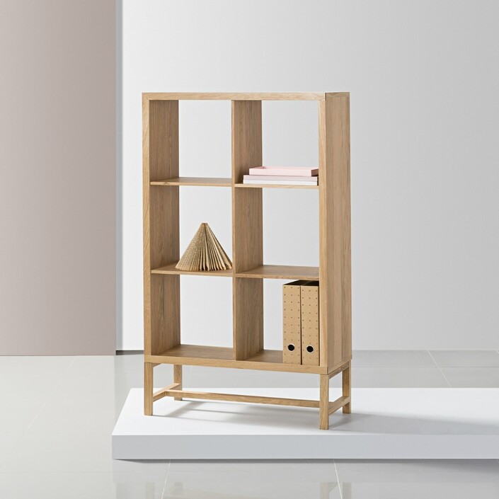 Jonas 2x3 Display Shelf - Oak - 75x33x128cm