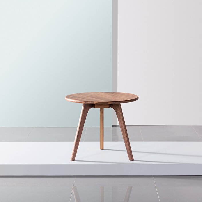 Magnus Round Side Table - Solid Walnut - 60cm Diameter x 50cm