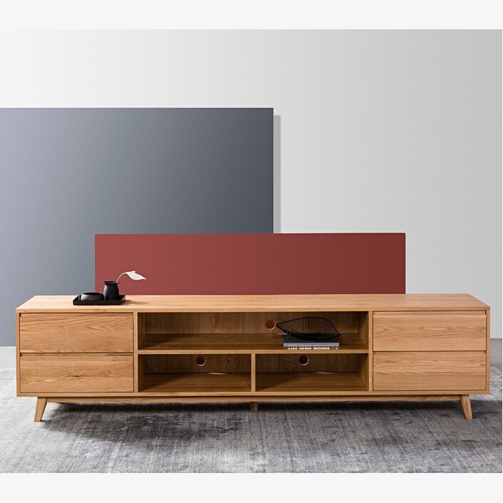 Bastian Entertainment Unit - Solid Oak - 240x45x59cm