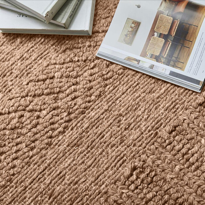 Vera Hand Knotted Wool Rug - Flax Brown - 200 x 290