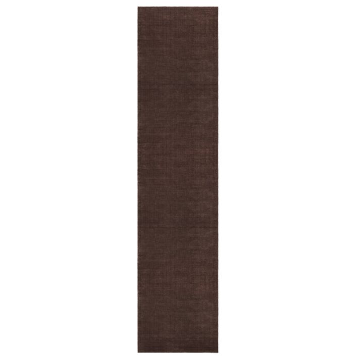 Freya Handloom Runner Rug - Chocolate Brown / 80x400
