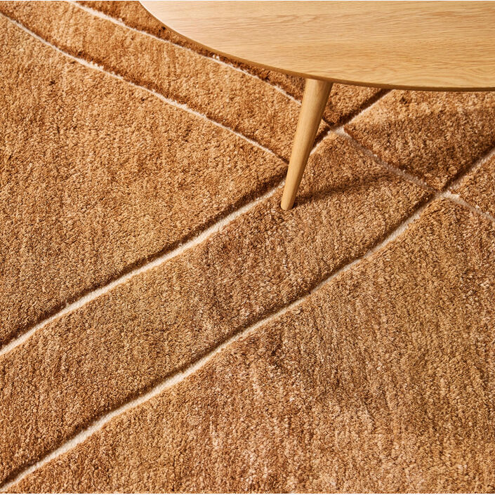 Macke Hand Knotted Rug - Gingerbread Brown / 200x290