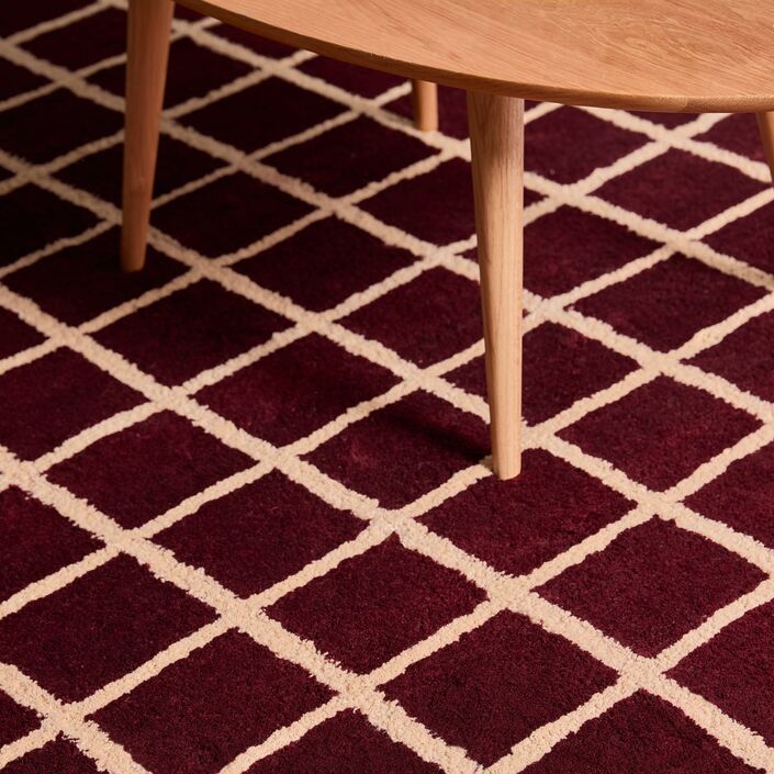 Ruta Hand Knotted Rug - Berry Red / 200x290